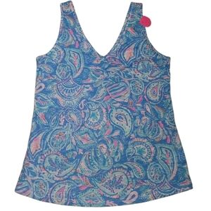 Lilly Pulitzer Women's Tank Top Shirt Size Small Blue Pink White